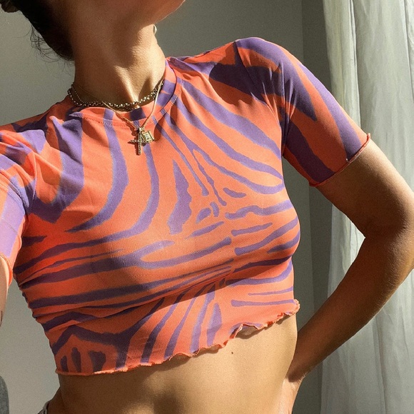 AFRM ORANGE ZEBRA TOP - Picture 3 of 6